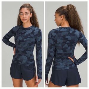 lululemon athletica Blue Camo Long Sleeve Top